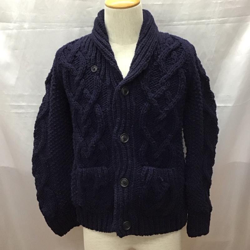 AIGLE M エーグル カーディガン 長袖 長袖ニットカーディガン リブニットカーディガン 前ボタン Cardigan 紺 / ネイビー / 10111691拍卖