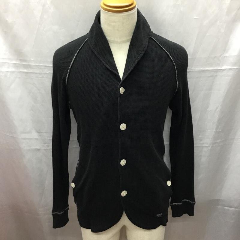 DIESEL M ディーゼル カーディガン 長袖 長袖カーディガン 前開き ワッフル地カーディガン Cardigan 黒 / ブラック / 10111315拍卖