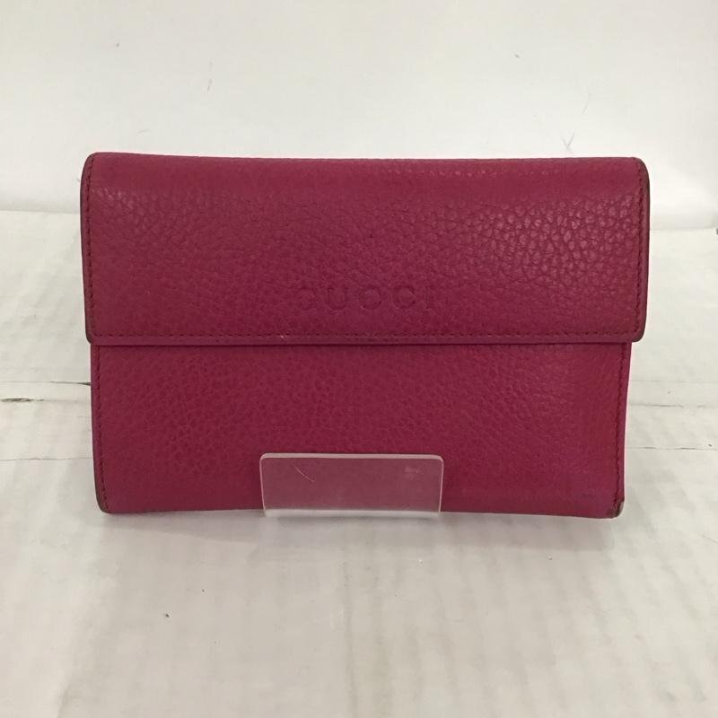 GUCCI 表記無し グッチ 財布 二つ折り 346057 525040 レザー Wallet Bi-Fold Wallet Billfold Wallet 桃 / ピンク / 10122586拍卖