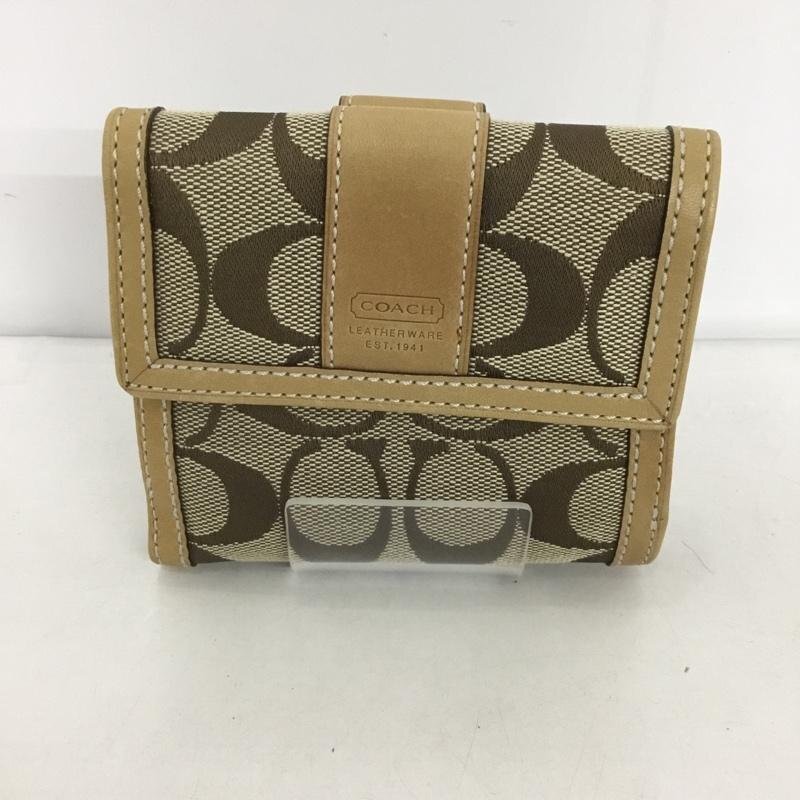 COACH 表記無し コーチ 財布 二つ折り ダブルホック シグネチャー パスケース Wallet Bi-Fold Wallet Billfold Wallet 10125908拍卖