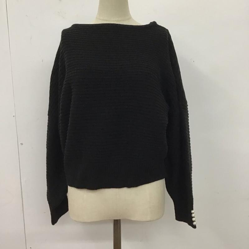 w closet FREE ダブルクローゼット ニット、セーター 長袖 長袖ニットカットソー ニット セーター ワイドネックニット 10124338拍卖