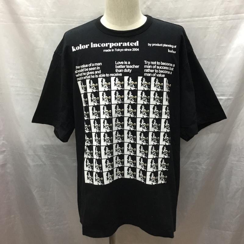 kolor 3 カラー Tシャツ 半袖 21scm-t07204 ハード天竺S 半袖カットソー プリントTシャツ T Shirt 黒 / ブラック / 10122939拍卖