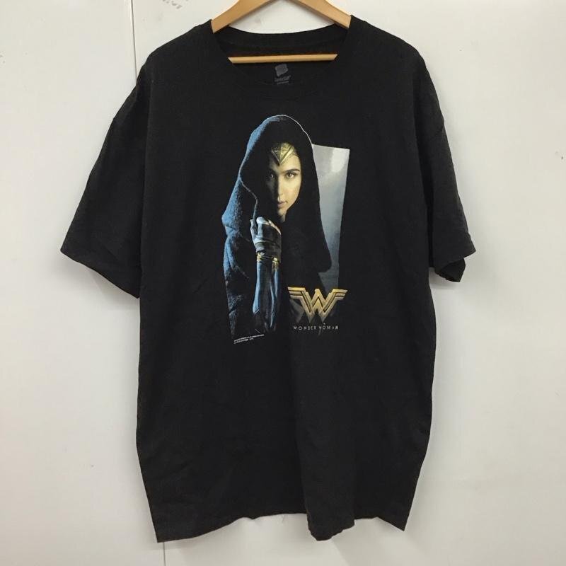 HANES XL ヘインズ Tシャツ 半袖 WONDER WOMAN 映画Tシャツ T Shirt 黒 / ブラック / 10123364拍卖
