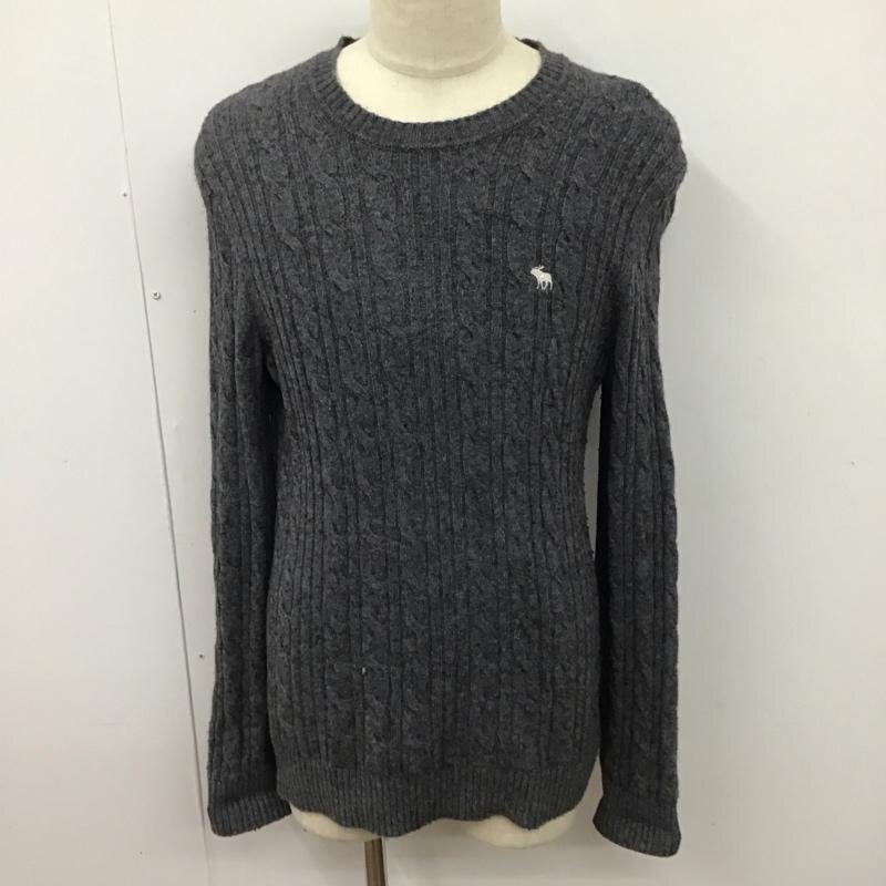 ABERCROMBIE&FITCH M アバクロンビーアンドフィッチ ニット、セーター 長袖 Knit Sweater 灰 / グレー / 10123893拍卖