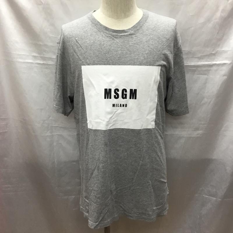 MSGM S エムエスジーエム Tシャツ 半袖 半袖カットソー プリントTシャツ クルーネックカットソー T Shirt 灰 / グレー / 10116242拍卖