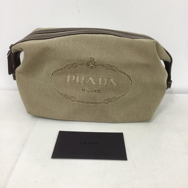 PRADA 表記無し プラダ ポーチ ポーチ 2N1292 ロゴジャガード Pouch ベージュ / ベージュ / 10132624拍卖