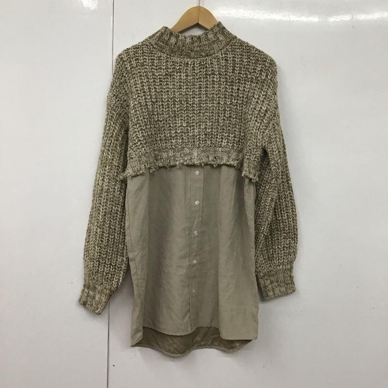 MURUA 2 ムルーア ワンピース ミニスカート 012210301501 メランジニットドッキングワンピース ベージュ / ベージュ / 10130264拍卖