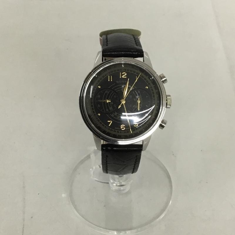 SONNE 表記無し ゾンネ 腕時計 アナログ(クォーツ式) H1001 レザーベルト Watch Analog (Quartz) 黒 / ブラック / 10129468拍卖