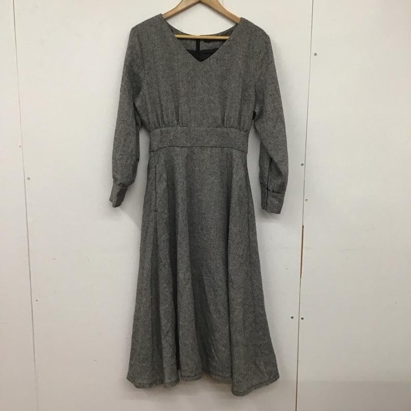 KBF+ 表記無し ケービーエフプラス ワンピース ロングスカート 長袖ロングワンピース Vネック フレアワンピース 10134133拍卖