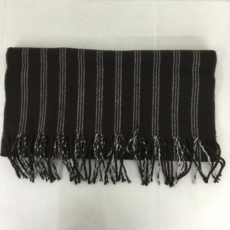 BEAMS 表記無し ビームス マフラー マフラー フリンジ Long Scarf ダークブラウン / ダークブラウン / X 白 / ホワイト / 10130557拍卖