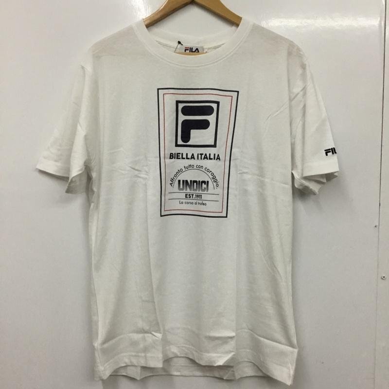 FILA L フィラ Tシャツ 半袖 FH7494 クルーネック タグ付き T Shirt 白 / ホワイト / 10133046拍卖