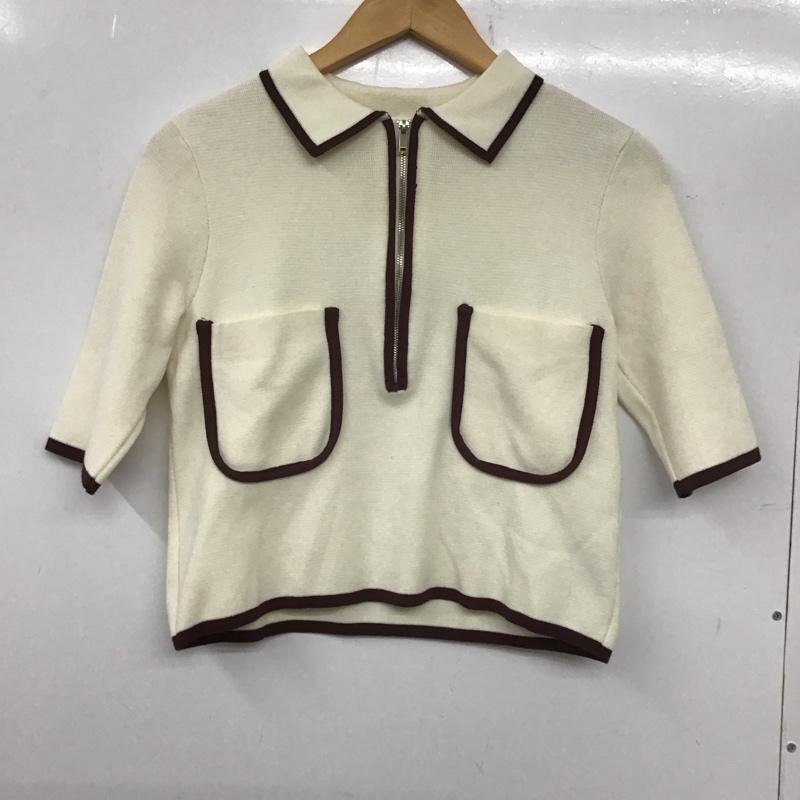 ZARA S ザラ ニット、セーター 半袖 Knit Sweater 白 / ホワイト / 10139379拍卖