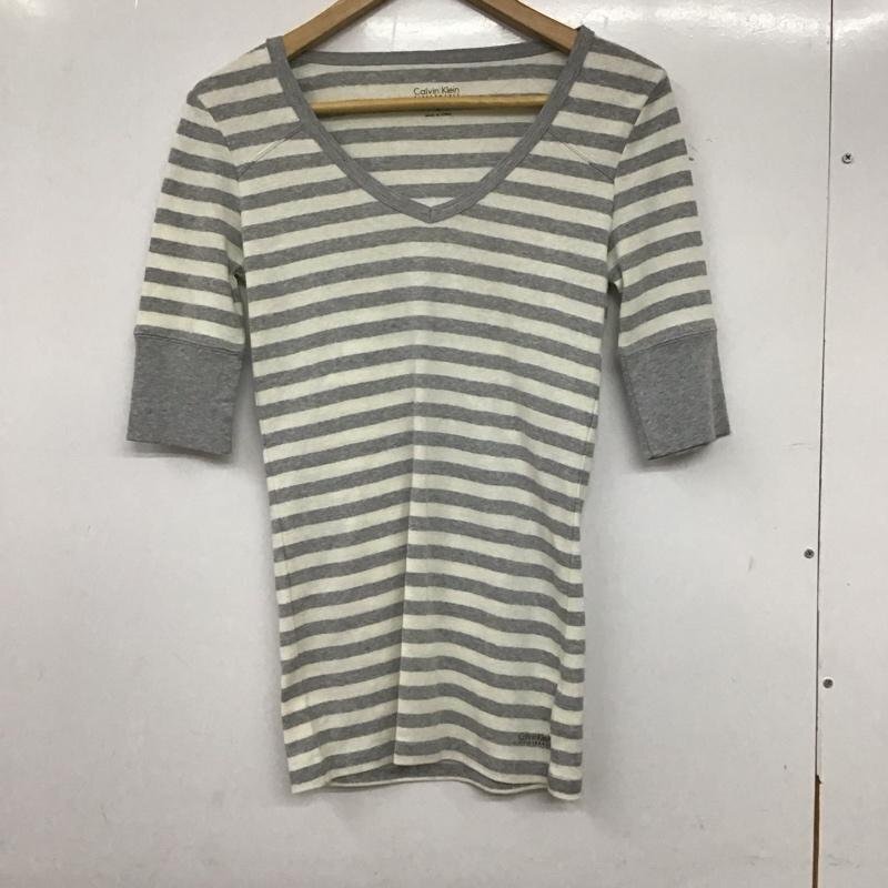 Calvin Klein S カルバン・クライン カットソー 半袖 Cut and Sewn 白 / ホワイト / X 灰 / グレー / 10137301拍卖