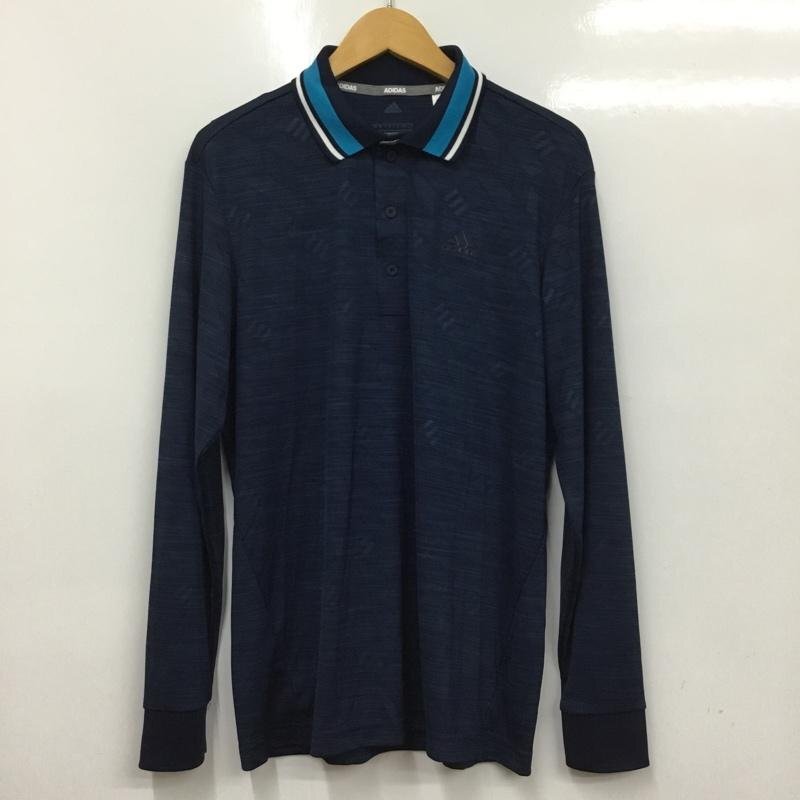 adidas 表記無し アディダス ポロシャツ 長袖 EH3641 ゴルフウェア タグ付き Polo Shirt 紺 / ネイビー / 10135533拍卖