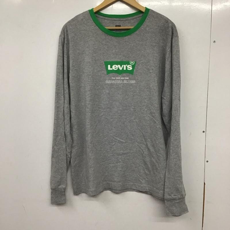 Levi's M リーバイス カットソー 長袖 長袖カットソー プリントカットソー クルーネック Cut and Sewn 灰 / グレー / 10137226拍卖
