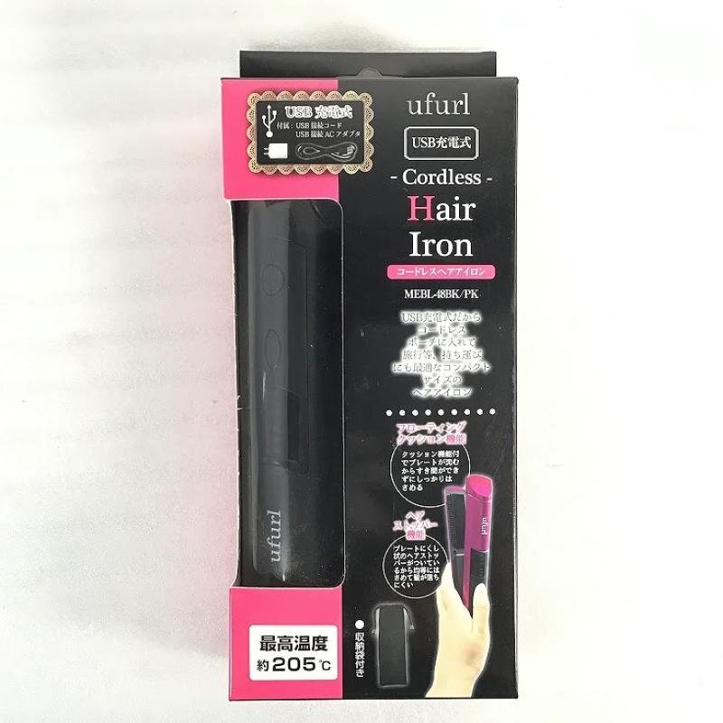 【未開封・中古品】 マクロス / macros コードレスヘアアイロン MEBL-48BK USB充電式・ストレート 30015846拍卖