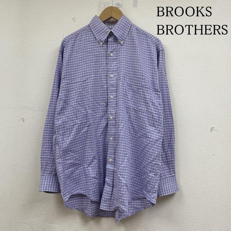 ブルックス ブラザーズ 長袖 シャツ ブラウス Shirt ロングスリーブ 胸ポケット ボタンダウン チェック S拍卖