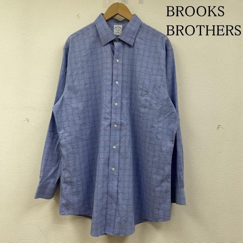 ブルックス ブラザーズ 1818 長袖 チェック柄 シャツ ブラウス 胸ポケット ボタン サイズ17-34 -拍卖
