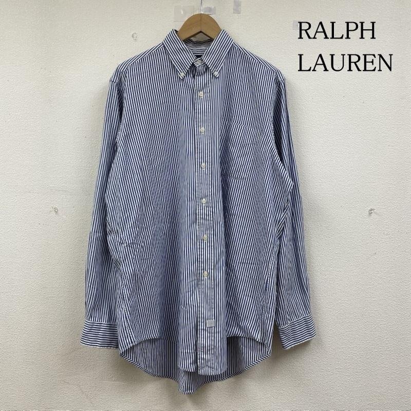 ラルフローレン 長袖 ボタンダウン シャツ ブラウス ストライプ 胸ポケット サイズ15 1/2-34 -拍卖