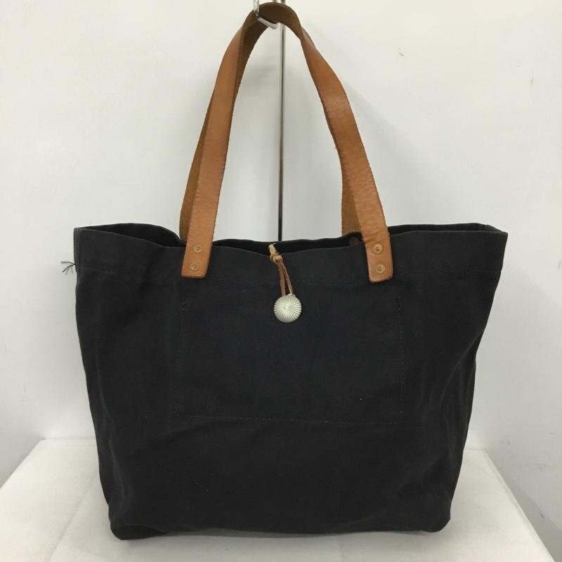 melple 表記無し メイプル トートバッグ トートバッグ コンチョ釦 キャンバス レザーハンドル Tote Bag 黒 / ブラック / 10140206拍卖