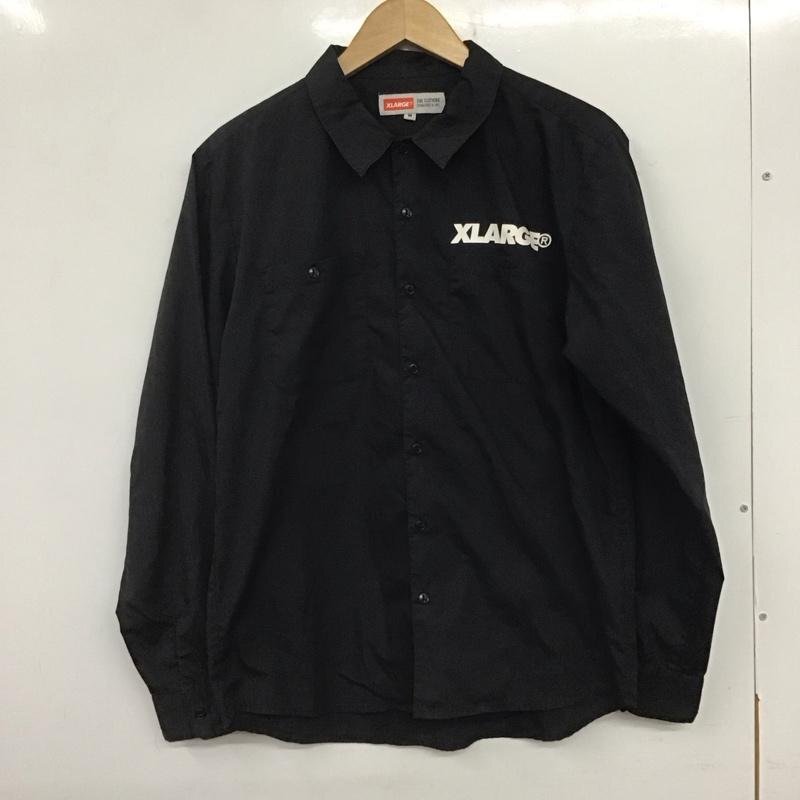 XLARGE M エクストララージ シャツ、ブラウス 長袖 長袖シャツ 無地シャツ カラーシャツ Shirt Blouse 黒 / ブラック / 10140533拍卖