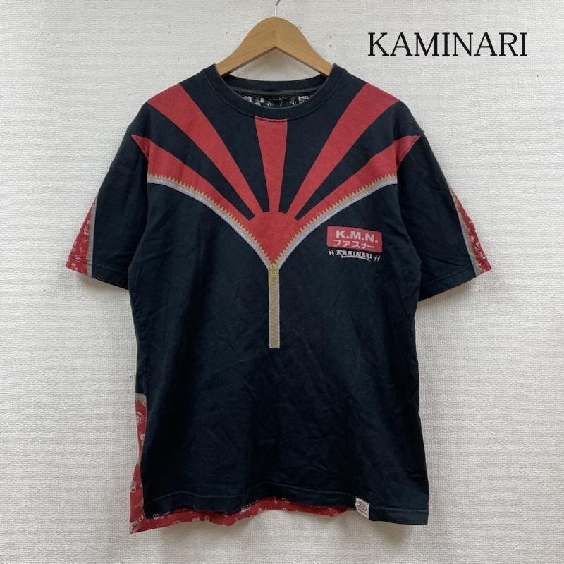 カミナリ KAMINARI OLD SCHOOL SHOWA MODERN 半袖 Tシャツ ロゴ プリント ファスナー 表記無し拍卖