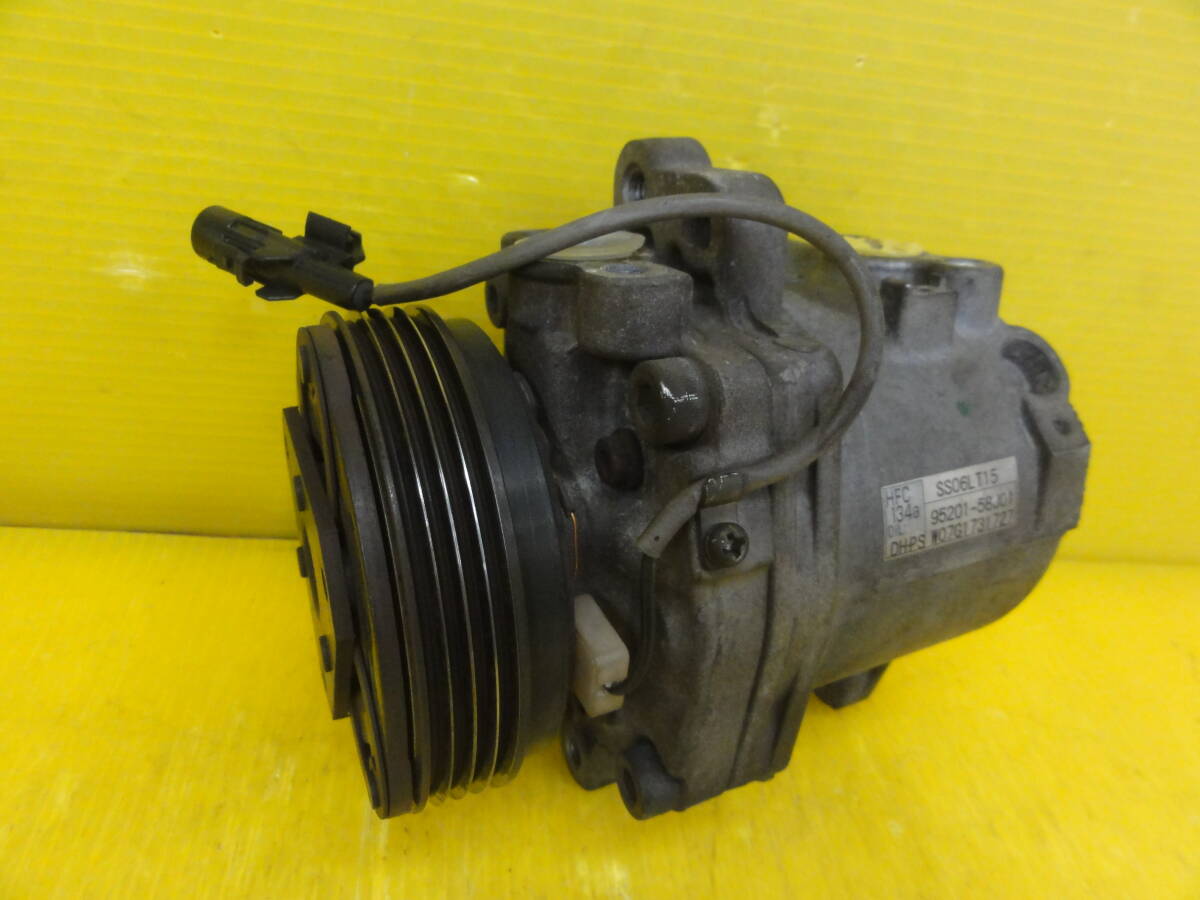 ☆平成19年車 スズキ MH22S ワゴンR エアコンコンプレッサー クーラー 95201-58J01 純正 動作OK☆F30744 m拍卖