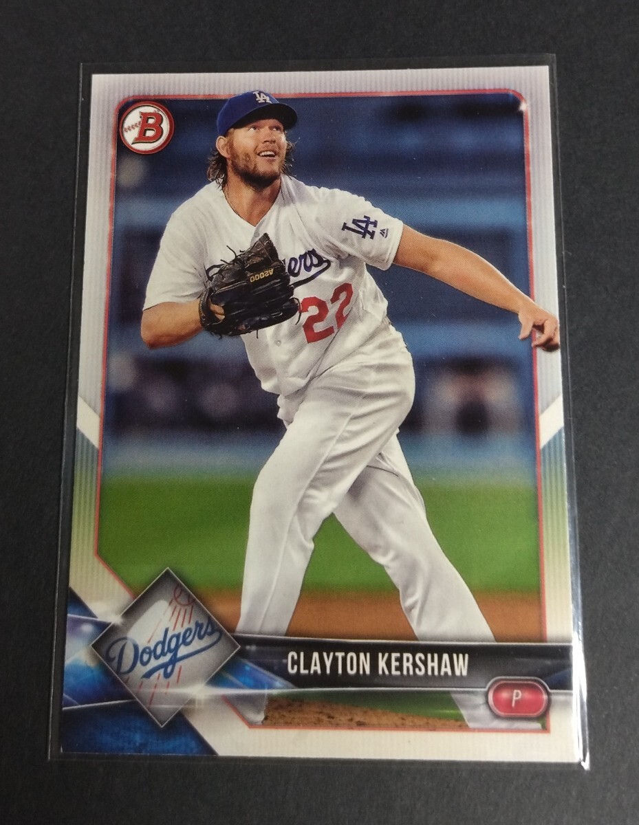 MLB 2018年Bowman クレイトン・カーショウ(ドジャース) No,64。※裏面カド、少し初期跡あり(画像3、4)Dodgers CLAYTON KERSHAW 拍卖