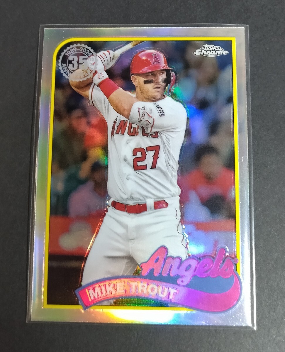 MLB 2024年topps chrome 35th マイク・トラウト(エンゼルス) リフラクター。 No,89CB-1。※カード特有の初期スレあり MIKE TROUT Refractor拍卖
