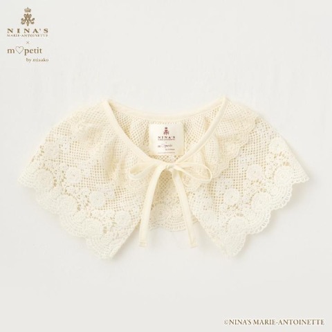 ■しまむら×青木美沙子×NINA'Sコラボ■Wレース付け襟 オフホワイト白■クラシカルロリータロリィタガーリーカントリーアイボリーベージュ拍卖