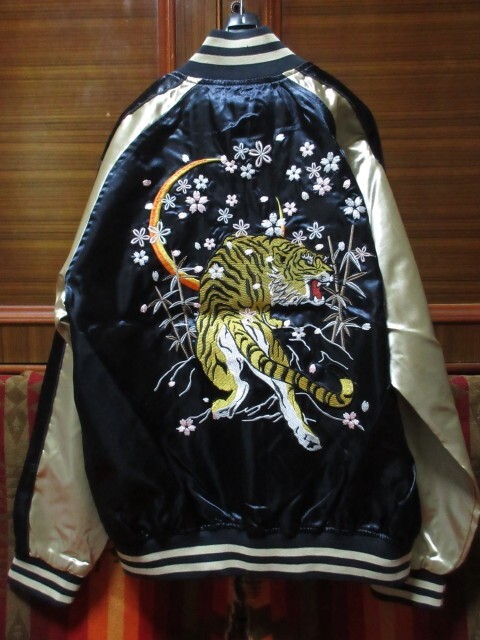 dead stock 新品 一心如鏡 スカジャン ■ 虎 桜 月 ■ スーベニア JAPAN ジャケット フライト拍卖