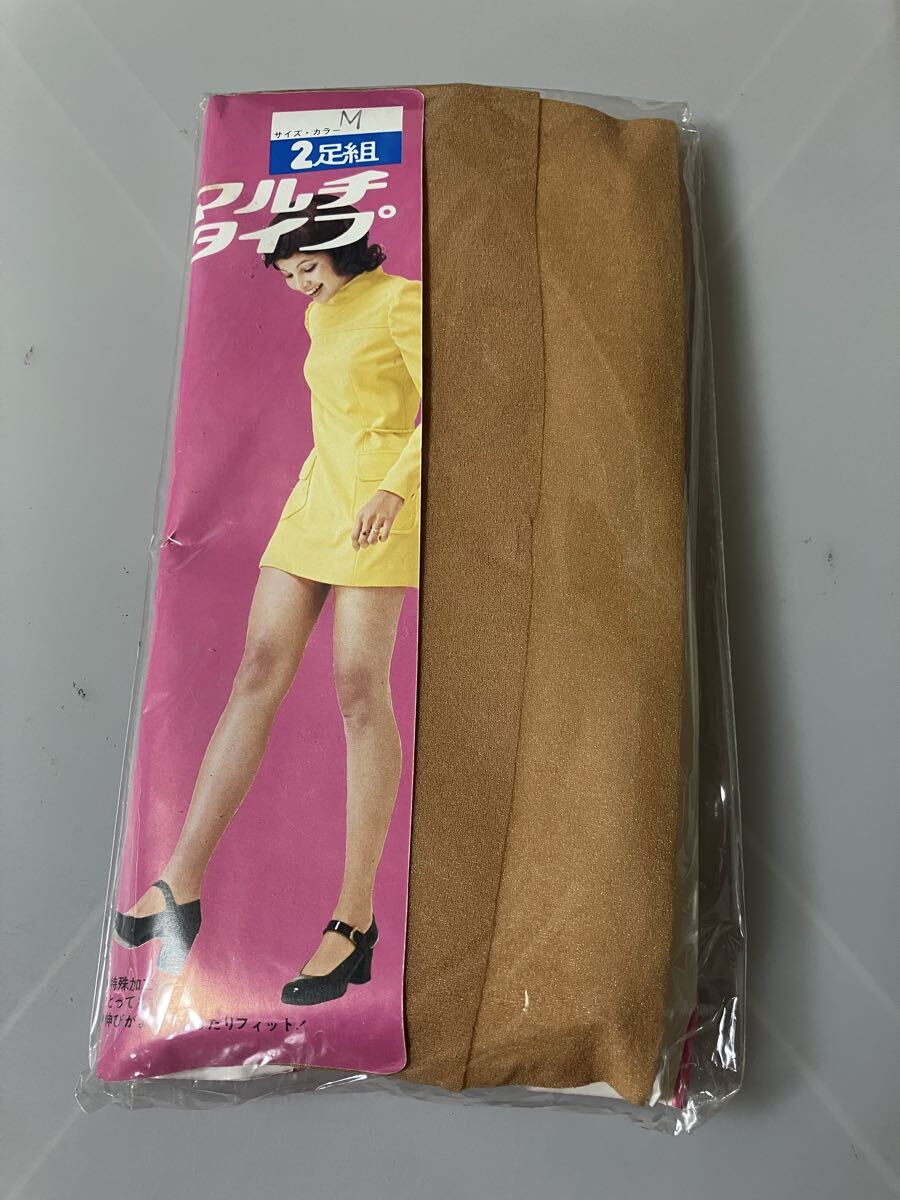 マルチタイプ パンティストッキング M 2足組 multi type panty stocking パンスト 昭和 レトロ 国産 ナイロン100拍卖