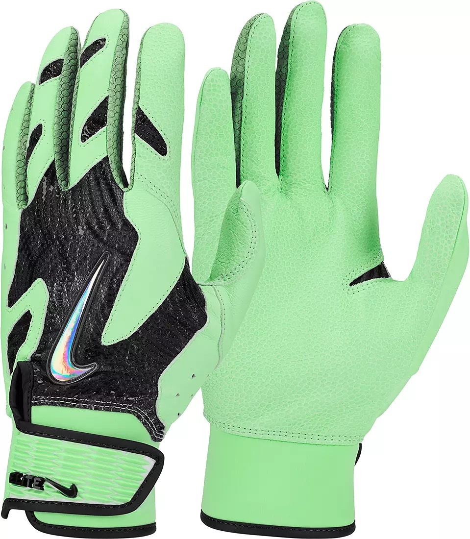 【USサイズ Mサイズ】ナイキ 野球 バッティング グローブ Nike Alpha Elite 2.0 Batting Gloves 両手組 手袋 バッテ Black/Vapor Green拍卖