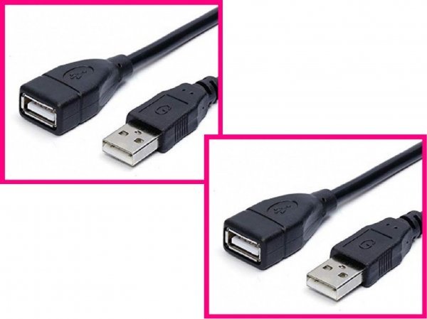 【送料無料:2本:USBケーブル: 延長ケーブル:1m】★スマホ 便利 延長 ケーブル★2.0 (USB A オス to USB A メス):コードの長さが足りない時拍卖