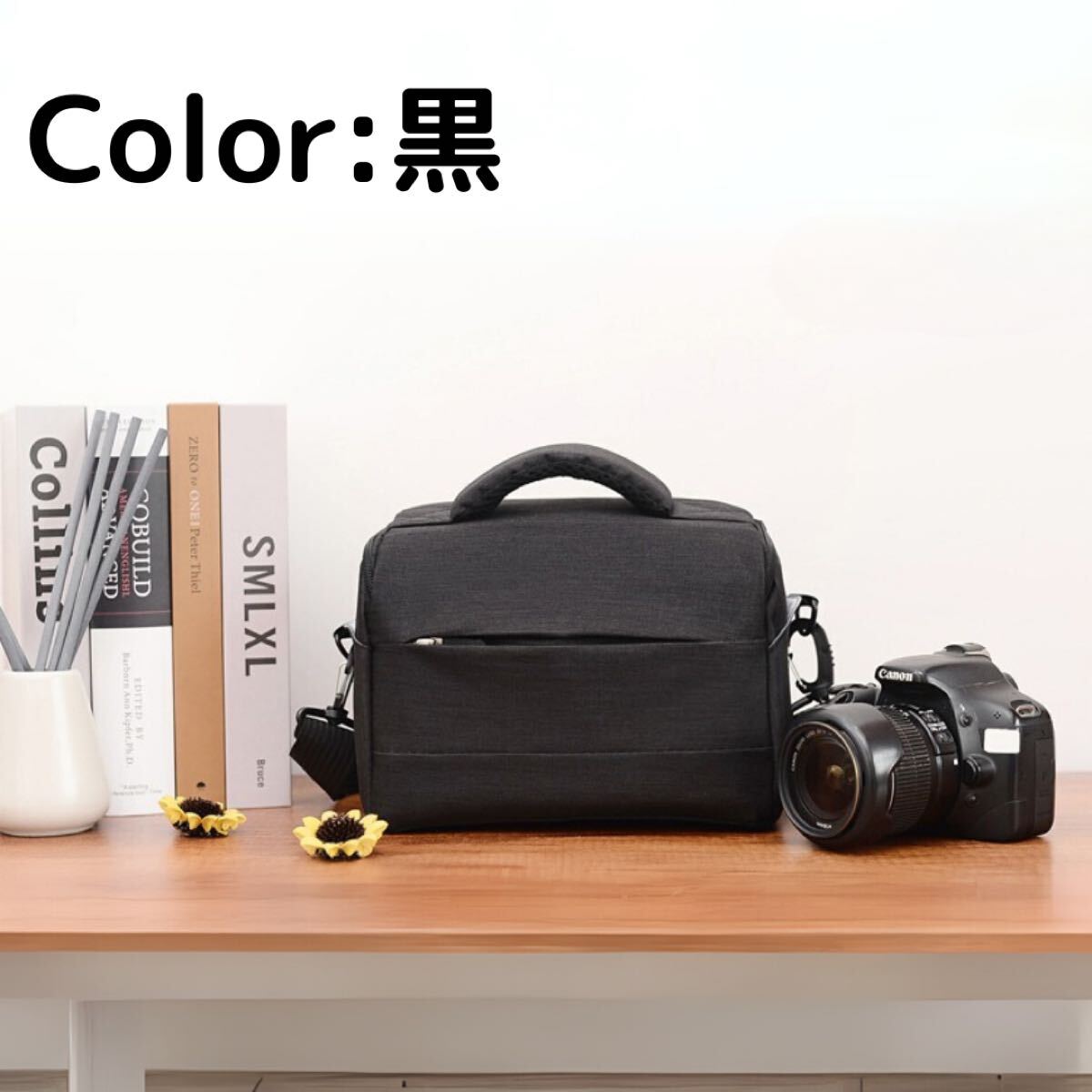 【収納力◎】カメラバッグ 黒 ブラック ショルダー カメラ収納バッグ コンパクト カメラバッグ ブラック カメラ収納バッグ ショルダー 黒拍卖