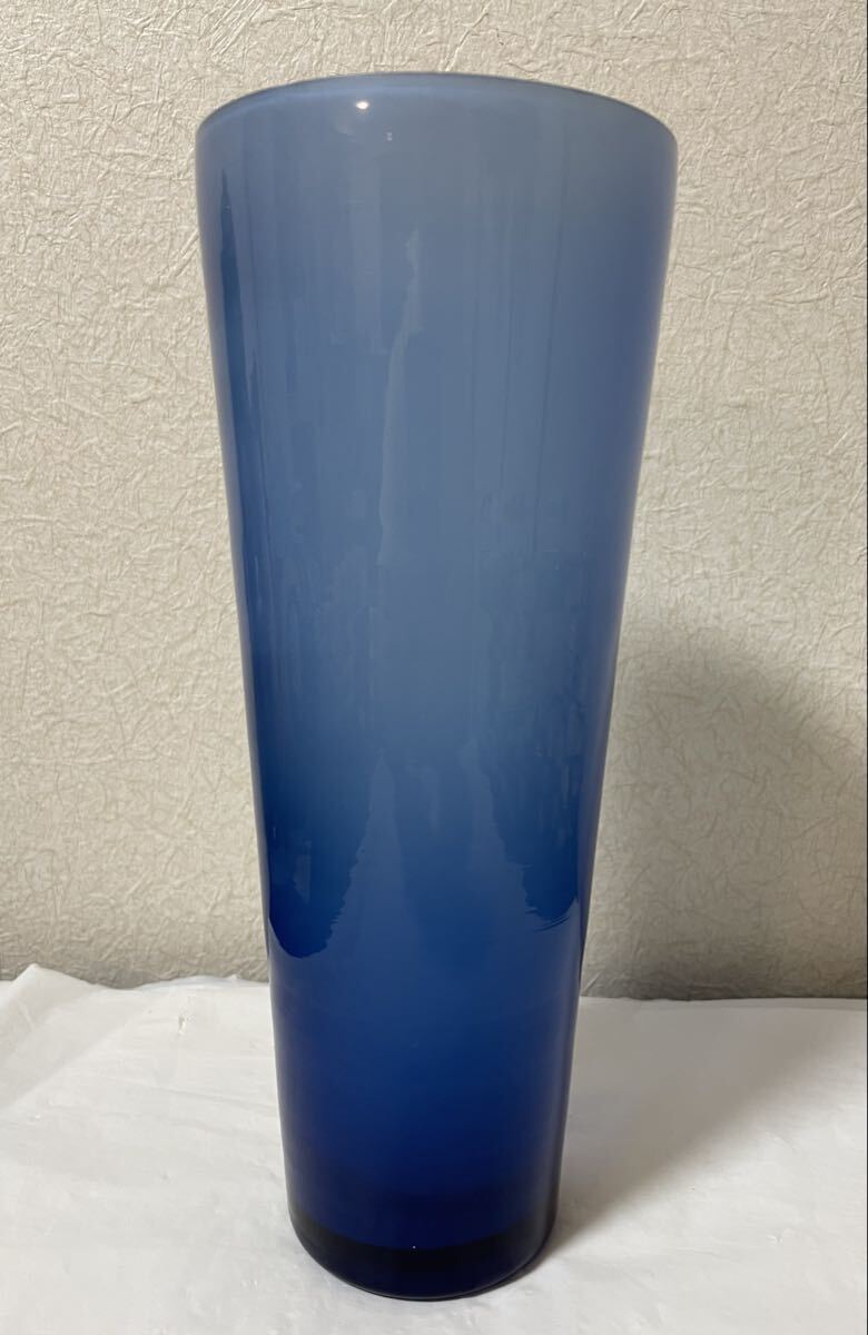 Franc franc フランフラン ブルーの花瓶 フラワーベース 花器 ガラス ブルー インテリア ガラス製 青拍卖