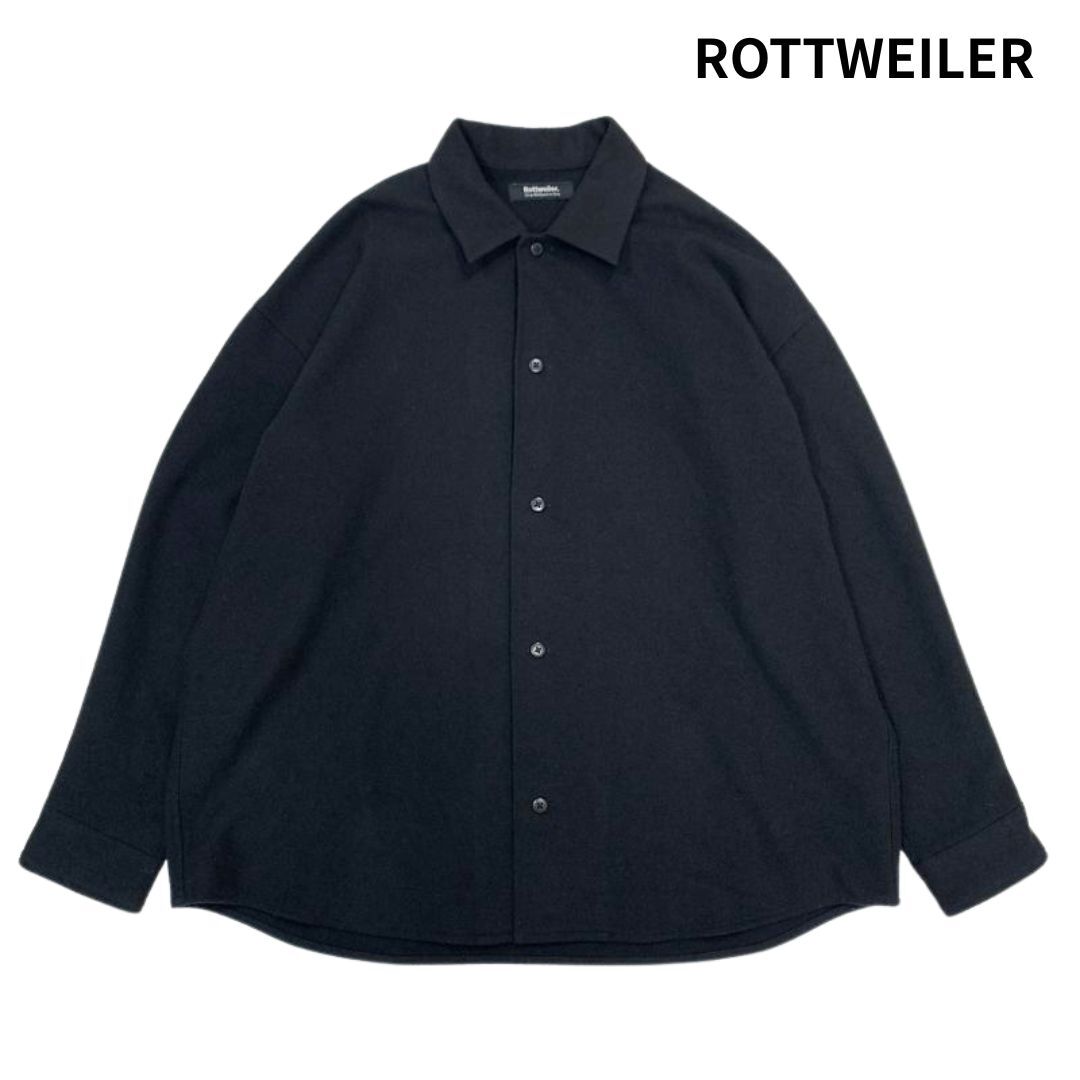 ROTTWEILER ロットワイラー OPEN COLLAR SHIRT オープンカラーシャツ 長袖 シャツ ブラック size:S/解禁 トップス kj ROTT WEILER拍卖