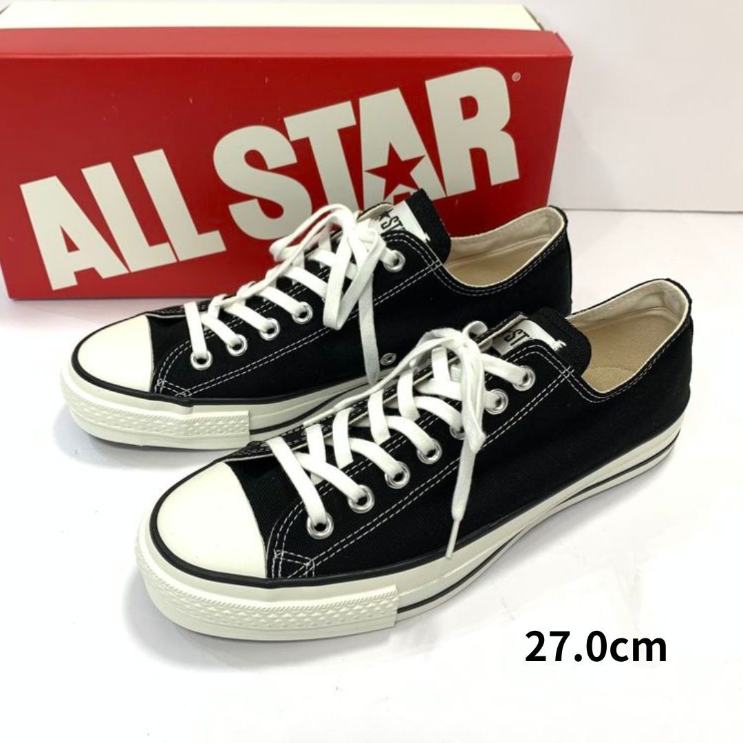 【27.0cm】新品 CONVERSE コンバース CANVAS AS J OX キャンバス オールスター ブラック MADE IN JAPAN*日本製/ローカット スニーカー拍卖