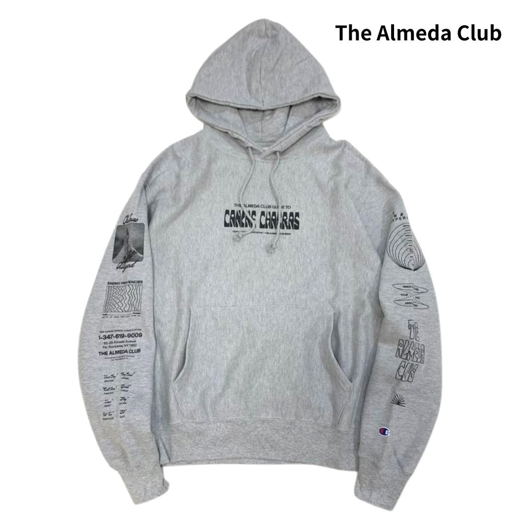 The Almeda Club アラメダクラブ CANINE CHAKRA HOODIE フーディ フード パーカー グレー size:L/Champion REVERSE WEAVE リバースウィーブ拍卖