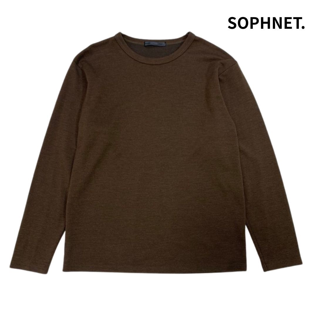 SOPHNET. ソフネット ACRYLIC WOOL JERSEY CUT&SEWN アクリルウール ジャージー 長袖 カットソー ブラウン size:M/ニット セーター 無地拍卖