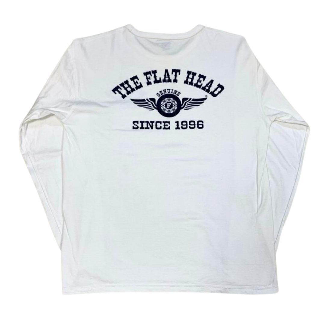 美品 THE FLAT HEAD フラットヘッド FLYING WHEEL LONG SLEEVE T-SHIRT FN-THCL-202 THC ロングスリーブ Tシャツ 44/3本針の1本外し ロンT拍卖