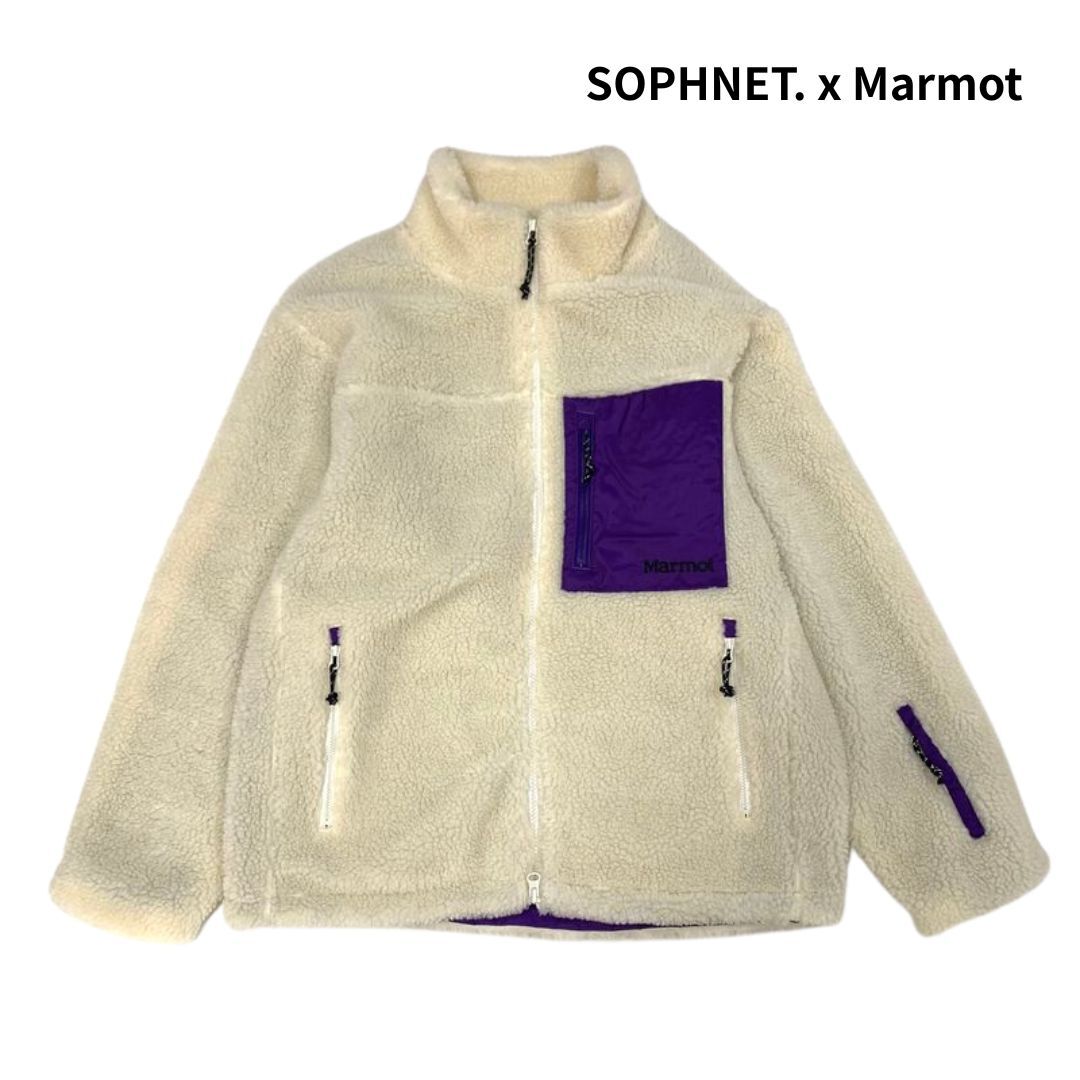 【美品】SOPHNET. x Marmot ソフネット マーモット 21aw SHEEP FLEECE JACKET シープ フリースジャケット フルジップ ジャケット M/ボア拍卖