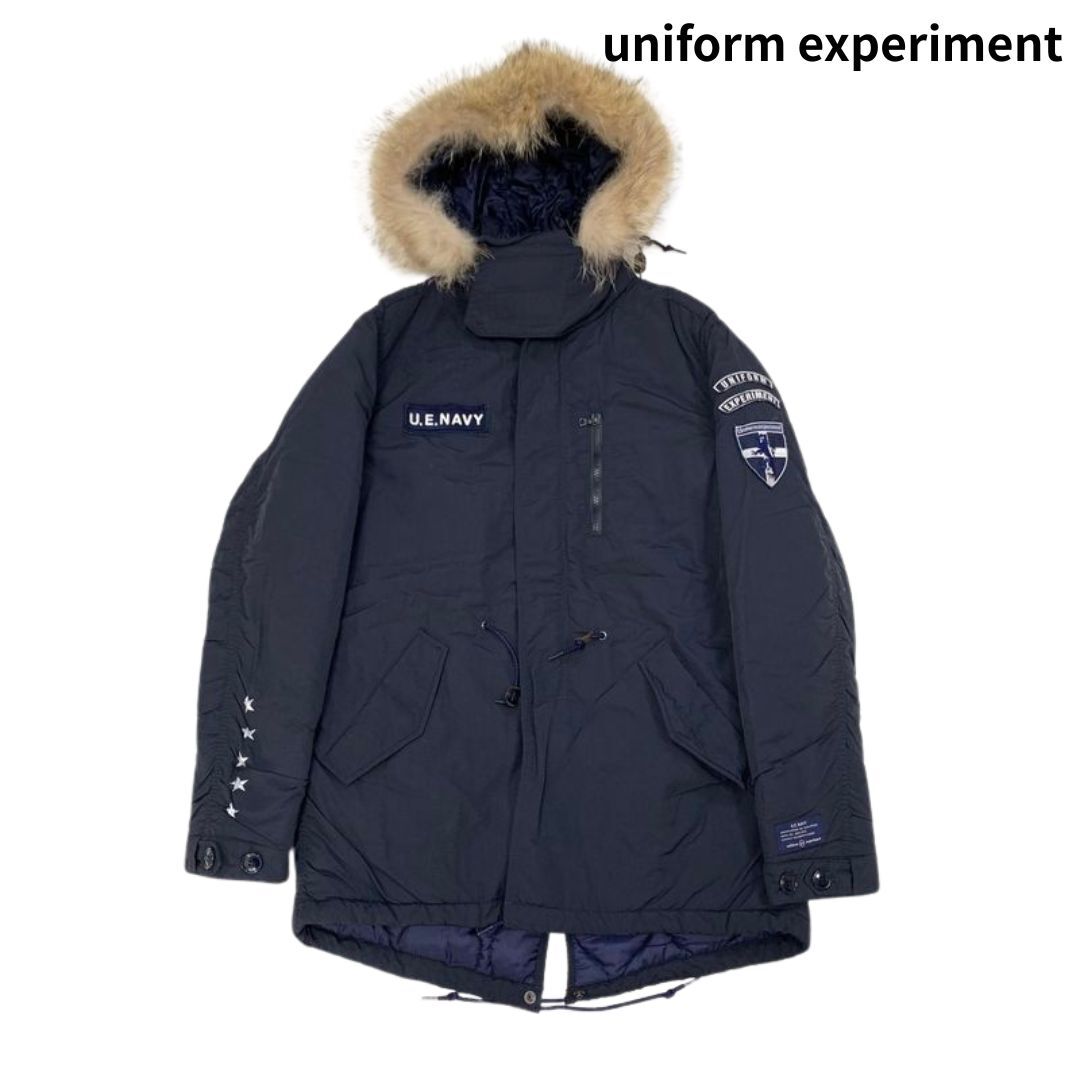 uniform experiment ユニフォームエクスペリメント PADDED MODS COAT パデッド モッズコート ファー付 UE-123050 ネイビー 2/コート SOPH拍卖