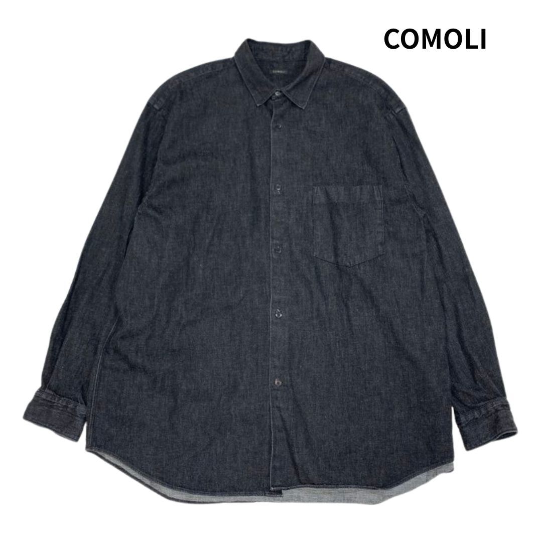 COMOLI コモリ 24ss デニム コモリシャツ Z01-02003 ブラック 黒 size:5/長袖シャツ シャツ デニムシャツ トップス 2024SS拍卖