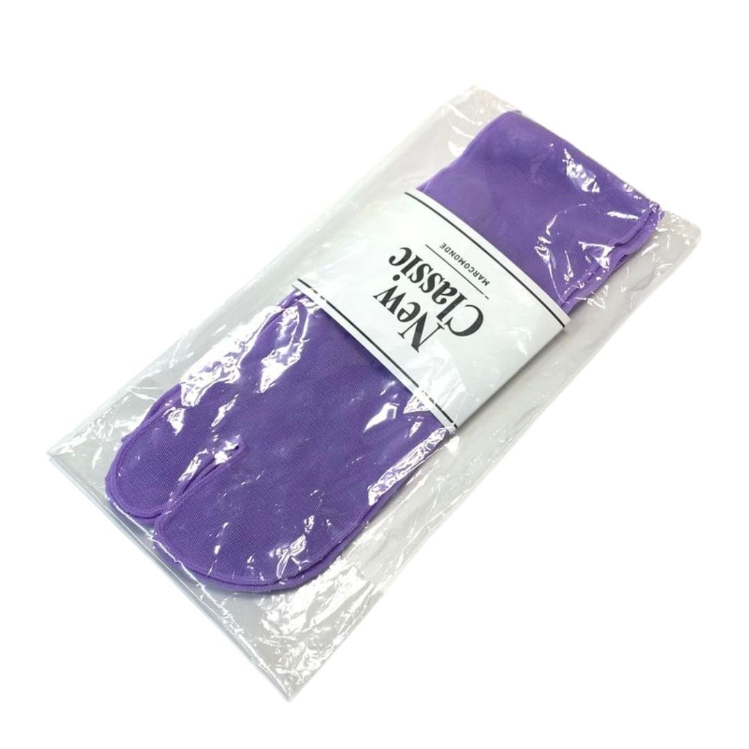 【新品/未使用】MARCOMONDE マルコモンド Tulle Tabi socks チュール 足袋 ソックス パープル 紫/靴下 レッグウェア チュールニット 拍卖