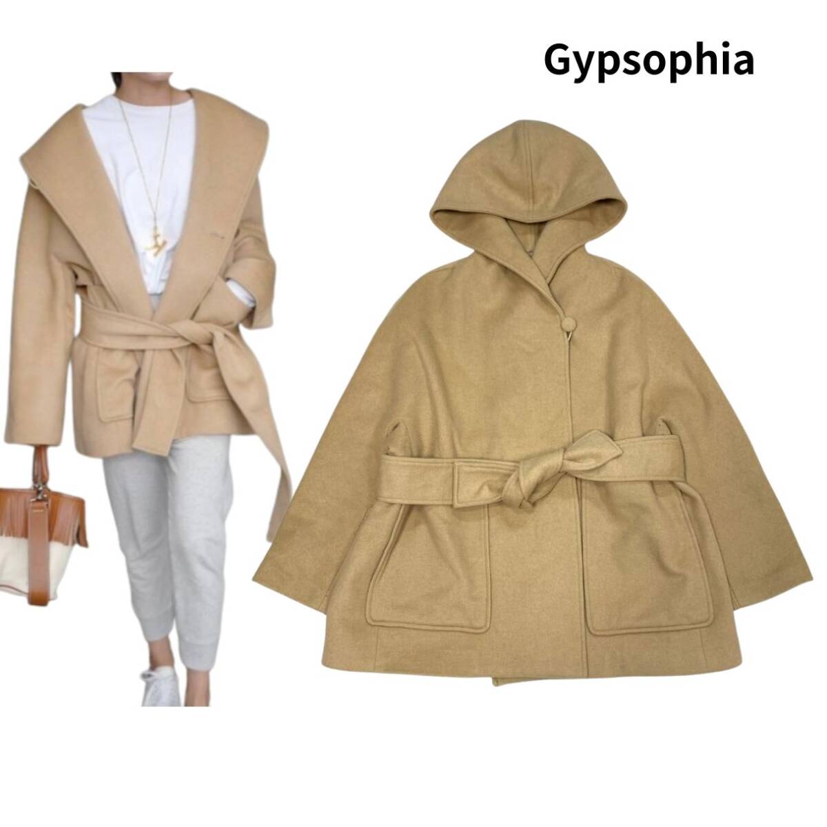Gypsophia ジプソフィア Short Opera Coat ヤクウール混 オペラコート GP-21 キャメル FREE/ショート コート ジャケット アウター 拍卖