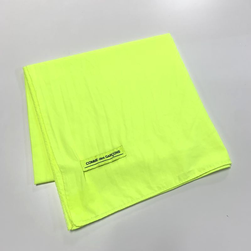COMME des GARCONS コムデギャルソン 22ss 四角 ストール エステル×コットン 蛍光イエロー /ショール スカーフ 正方形 JUNYA WATANABE拍卖