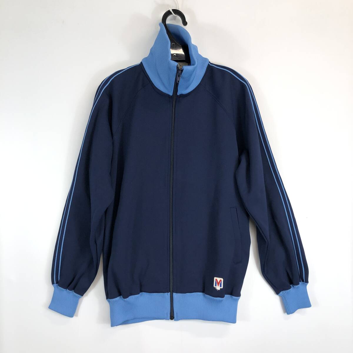 70s MIZUNO ATHLETE ミズノ トラックジャケット ジャージ ネイビー Lサイズ拍卖