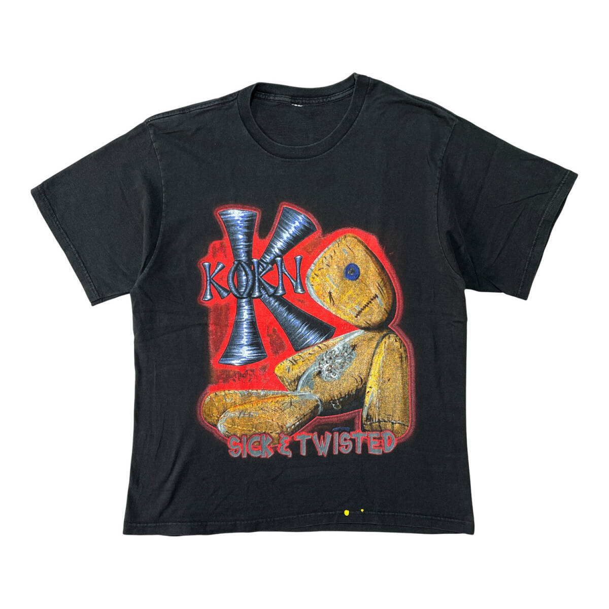 00S KORN SICK&TWISTED WORLD TOUR2000 ヴィンテージ コーン ミュージック バンド ロック Tシャツ ミクスチャー メンズL相当 古着 BA0010拍卖