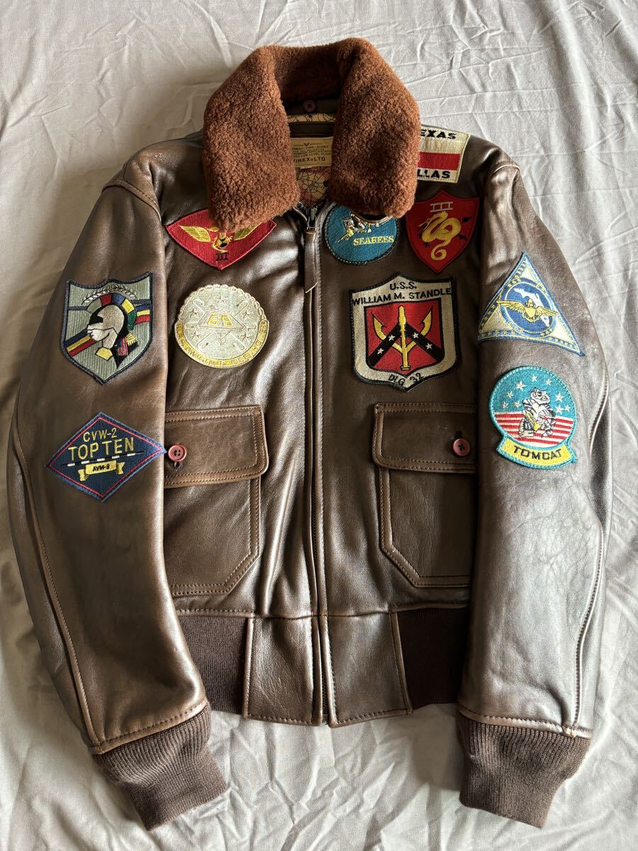 AVIREX G-1 TOPGUN フライトジャケット レザージャケット ブラウン 定価141,900円 アヴィレックス拍卖